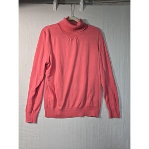Talbots Women's XL Pink Turtleneck Sweater Top Pima Cotton Base Layer L/S